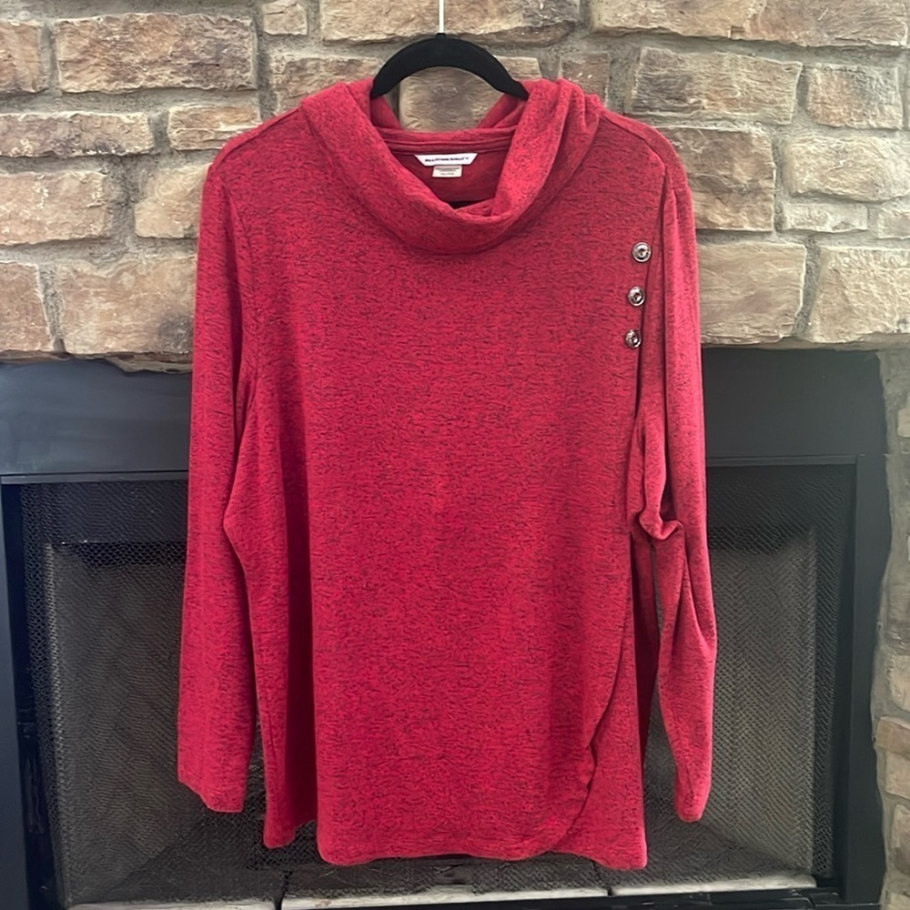 Allison Daley red and black sweater. Size XL